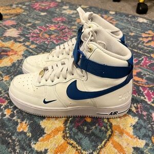 Nike White and Blue Sneakers